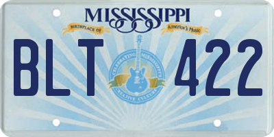 MS license plate BLT422