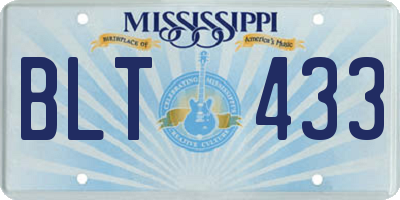 MS license plate BLT433