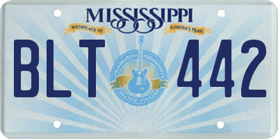 MS license plate BLT442
