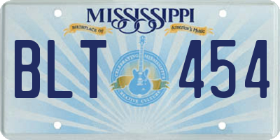 MS license plate BLT454