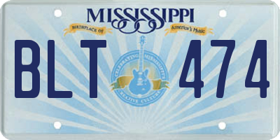 MS license plate BLT474