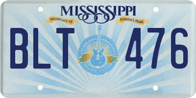 MS license plate BLT476