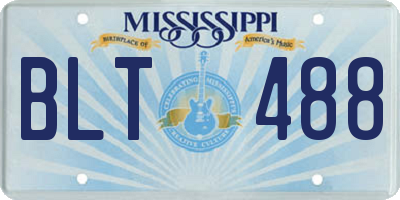 MS license plate BLT488