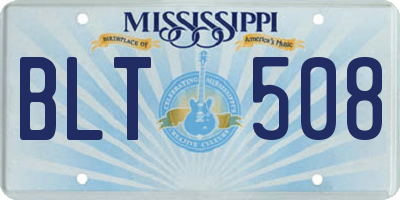 MS license plate BLT508
