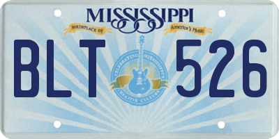 MS license plate BLT526