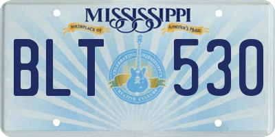 MS license plate BLT530