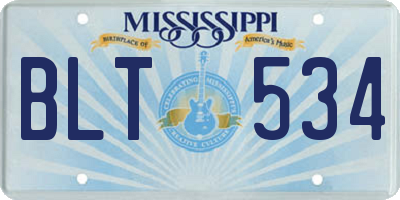 MS license plate BLT534