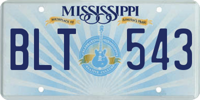 MS license plate BLT543