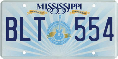 MS license plate BLT554