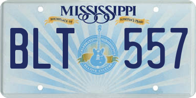 MS license plate BLT557