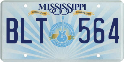 MS license plate BLT564