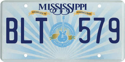 MS license plate BLT579