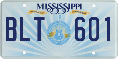 MS license plate BLT601