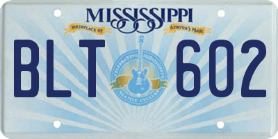 MS license plate BLT602
