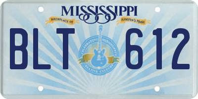 MS license plate BLT612