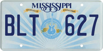 MS license plate BLT627