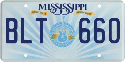 MS license plate BLT660