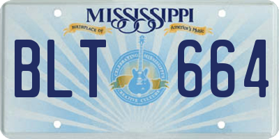 MS license plate BLT664