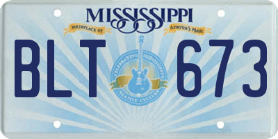MS license plate BLT673