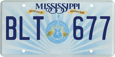 MS license plate BLT677