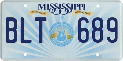 MS license plate BLT689
