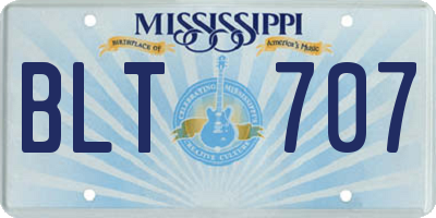 MS license plate BLT707