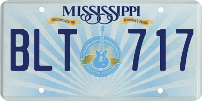 MS license plate BLT717