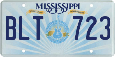 MS license plate BLT723