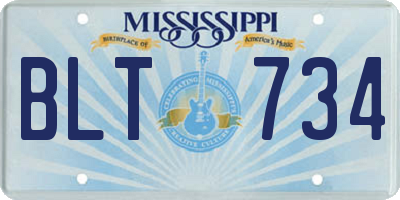 MS license plate BLT734