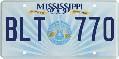 MS license plate BLT770