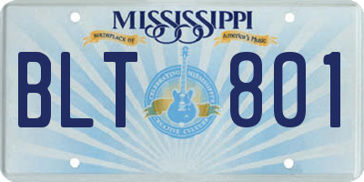 MS license plate BLT801