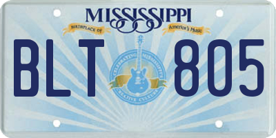 MS license plate BLT805