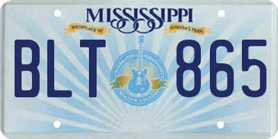MS license plate BLT865