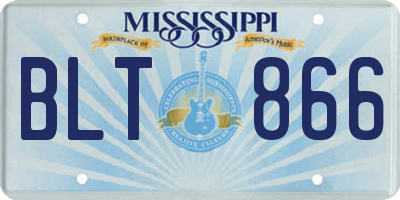 MS license plate BLT866