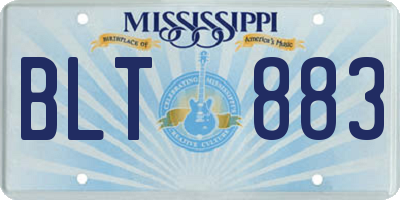 MS license plate BLT883