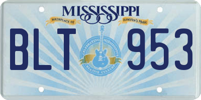 MS license plate BLT953