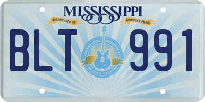 MS license plate BLT991