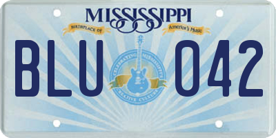 MS license plate BLU042