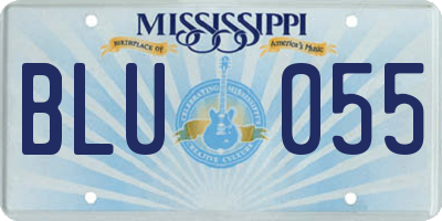 MS license plate BLU055