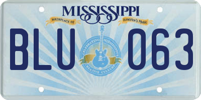 MS license plate BLU063