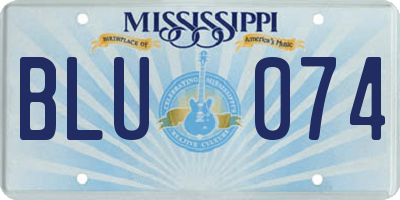 MS license plate BLU074