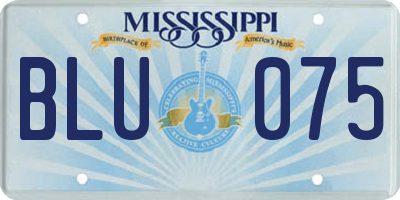 MS license plate BLU075