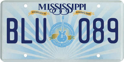 MS license plate BLU089