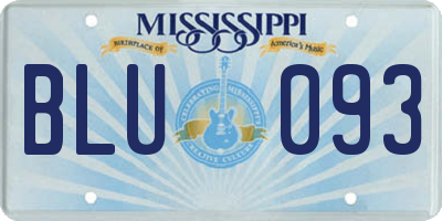 MS license plate BLU093