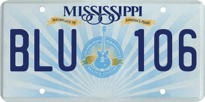 MS license plate BLU106