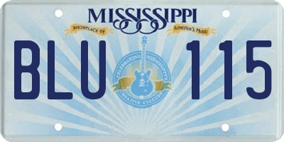 MS license plate BLU115