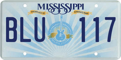MS license plate BLU117