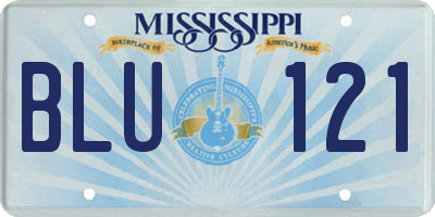 MS license plate BLU121