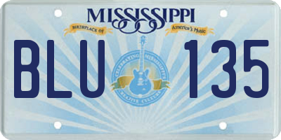 MS license plate BLU135