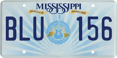 MS license plate BLU156